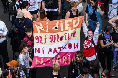 Demonstration against transphobia in Paris, April 26, 2025.-stock-photo