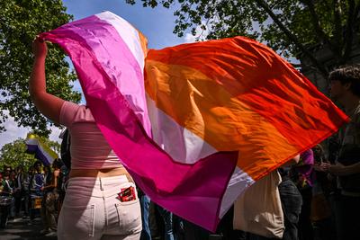 Demonstration against transphobia in Paris, April 26, 2025.-stock-photo