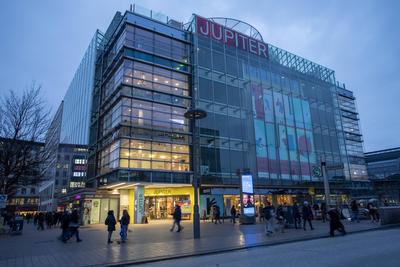 Hamburg Stadtansicht. 15.12.2023, EU, DEU, Deutschland, Hamburg, Hamburg: die Artstadt im Jupiter. Kreative Zwischennutz-stock-foto