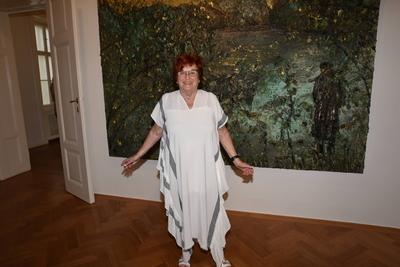 Valie Export, Anselm Kiefer, Mein Rhein, Vernissage, 2024, Galerie Ropac, Salzburg, Manfred Siebinger *** Valie Export,-stock-foto