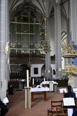 500 Jahre Reformation in der Oberlausitz. Gottesdienst zum 500j?hrigen Jubil?um der Reformation in der Oberlausitz in de-stock-foto