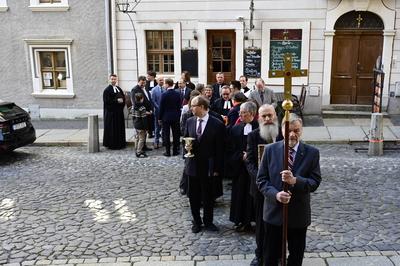 500 Jahre Reformation in der Oberlausitz. Gottesdienst zum 500j?hrigen Jubil?um der Reformation in der Oberlausitz in de-stock-foto