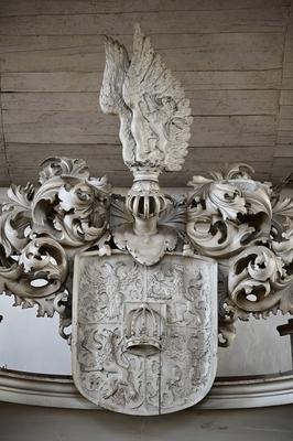 Ratsgest?hl von Johann Conrad Buchau (1694 1695) der Peterskirche G?rlitz. Die Pfarrkirche St. Peter und Paul in G?rlitz-stock-foto