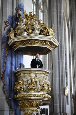 500 Jahre Reformation in der Oberlausitz. Gottesdienst zum 500j?hrigen Jubil?um der Reformation in der Oberlausitz in de-stock-foto
