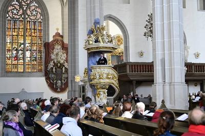 500 Jahre Reformation in der Oberlausitz. Gottesdienst zum 500j?hrigen Jubil?um der Reformation in der Oberlausitz in de-stock-foto