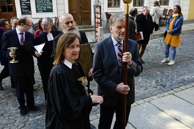 500 Jahre Reformation in der Oberlausitz. Gottesdienst zum 500j?hrigen Jubil?um der Reformation in der Oberlausitz in de-stock-foto