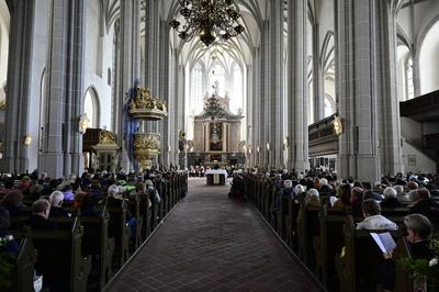 500 Jahre Reformation in der Oberlausitz. Gottesdienst zum 500j?hrigen Jubil?um der Reformation in der Oberlausitz in de-stock-foto