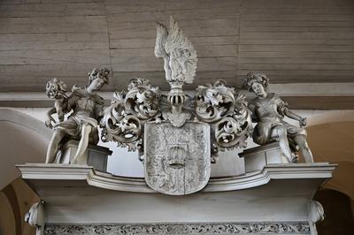 Ratsgest?hl von Johann Conrad Buchau (1694 1695) der Peterskirche G?rlitz. Die Pfarrkirche St. Peter und Paul in G?rlitz-stock-foto