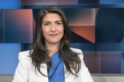Serap Gueler, CDU, Mitglied im Bundesvorstand hart aber fair Polittalk, TV, Format, mit Moderator - Louis Klamroth, Them-stock-foto