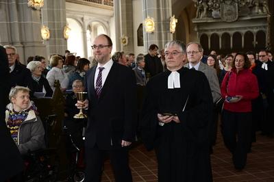 500 Jahre Reformation in der Oberlausitz. Gottesdienst zum 500j?hrigen Jubil?um der Reformation in der Oberlausitz in de-stock-foto