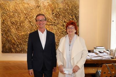 Ausstellungser?ffnung Kiefer Ausstellung bei Ropac Salzburg, Galerie Ropac, 25. 07. 2020 Thaddaeus ROPAC, Valie EXPORT *-stock-foto