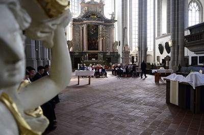 500 Jahre Reformation in der Oberlausitz. Gottesdienst zum 500j?hrigen Jubil?um der Reformation in der Oberlausitz in de-stock-foto
