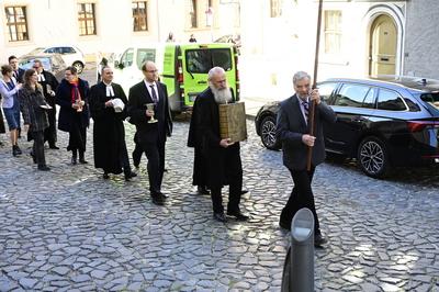 500 Jahre Reformation in der Oberlausitz. Gottesdienst zum 500j?hrigen Jubil?um der Reformation in der Oberlausitz in de-stock-foto