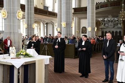 500 Jahre Reformation in der Oberlausitz. Gottesdienst zum 500j?hrigen Jubil?um der Reformation in der Oberlausitz in de-stock-foto