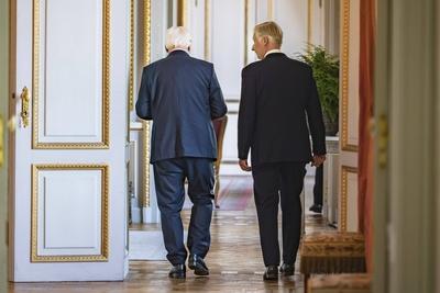 King Philippe receives Frank-Walter Steinmeier-stock-foto