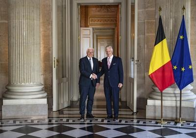 King Philippe receives Frank-Walter Steinmeier-stock-foto