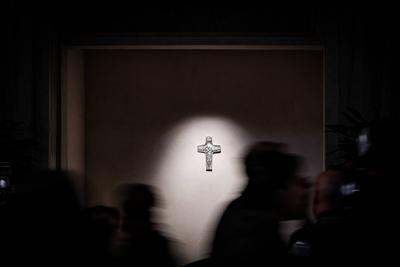Rome, tomb of Pope Francis in the Basilica of Santa Maria Maggiore.-stock-photo