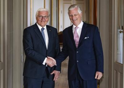 King Philippe receives Frank-Walter Steinmeier-stock-foto