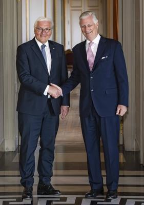 King Philippe receives Frank-Walter Steinmeier-stock-foto