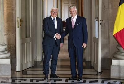 King Philippe receives Frank-Walter Steinmeier-stock-foto