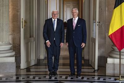 King Philippe receives Frank-Walter Steinmeier-stock-foto