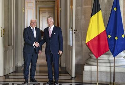 King Philippe receives Frank-Walter Steinmeier-stock-foto