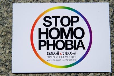 Anlaesslich des Internationalen Tages gegen Homo und Transphobie IDAHOT demonstrierten am Mittwoc-stock-photo