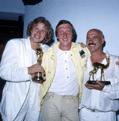 ZWEI NASEN TANKEN SUPER Thomas Gottschalk, Mike Kr?ger und Otto Retzer beim Fototermin zum Film ZWEI NASEN TANKEN SUPER,-stock-photo