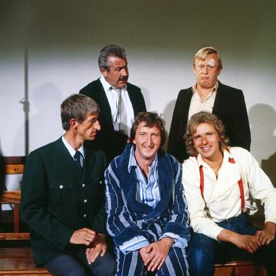 PIRATENSENDER POWERPLAY Piratensender Powerplay, deutsche Filmkom?die, 1981, Regie: Sigi Rothemund, Gruppenbild: Volker-stock-foto