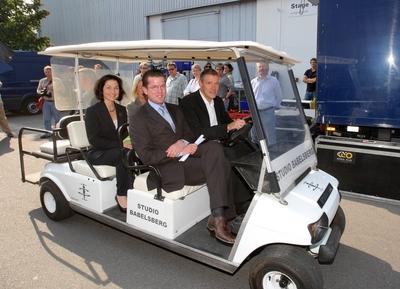 Hexe Lilli 2 Bundeswirtschaftsminister Karl-Theodor zu Guttenberg und Katherina Reiche besucht das Studio Potsdam-Babels-stock-photo