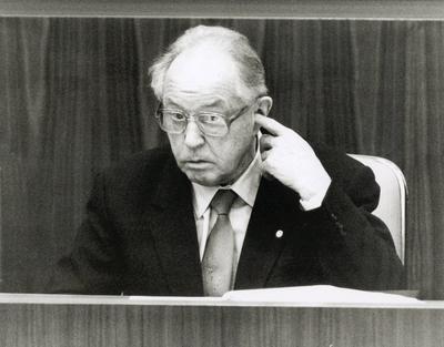 Erich Mielke DDR Minister fuer Staatssicherheit Berlin den 30 10 1989 Berlin DDR PUBLICATION-stock-foto