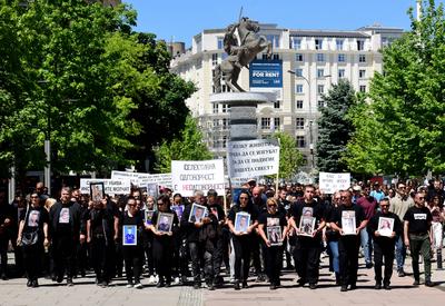 NIGHT CLUB FIRE PROTEST-stock-foto