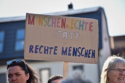 29.04.2025, Demonstration gegen AfD, Buendnis aus demokratischen Parteien und Zivilgesellschaft, Politik, Deutschland, Rottenburg am Neckar-stock-foto