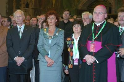 Prof Dr Joachim Meyer Pr?sident des Zentralkomitees der deutschen Katholiken Charlotte Britz O-stock-foto