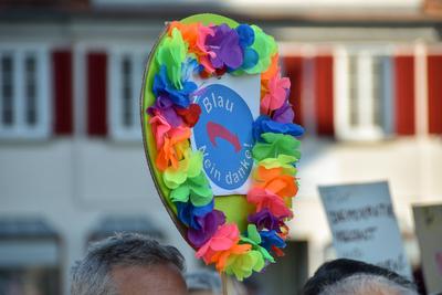 29.04.2025, Demonstration gegen AfD, Buendnis aus demokratischen Parteien und Zivilgesellschaft, Politik, Deutschland, Rottenburg am Neckar-stock-foto