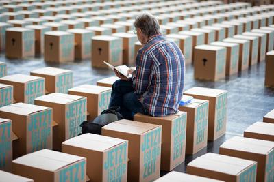 Teilnehmer beim Podium Massenphaenomen Flucht auf dem Evangelischen Kirchentag in Nuernberg. (Foto vom 08.06.2023). Vom-stock-foto