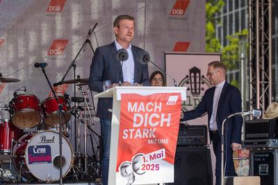 Mai-Demonstration und Kundgebung des DGB 2025, N?rnberg, 01.05.2025-stock-foto