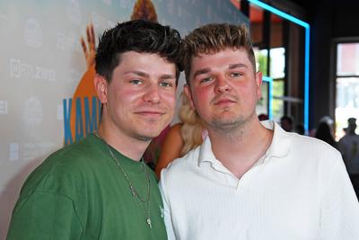 Marco Strecker mit Freund Tobias Fritsche beim KAMPF DER REALITYSTARS 6 Screening im Cinenova Kino in K?ln am 30.04.2025-stock-photo