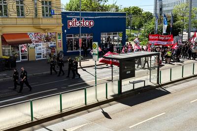 Erster Mai 2025 in Magdeburg (Sachsen-Anhalt) mit Kundgebung und Demonstration unter dem Motto Klasse, Kampf, Kultur, He-stock-photo