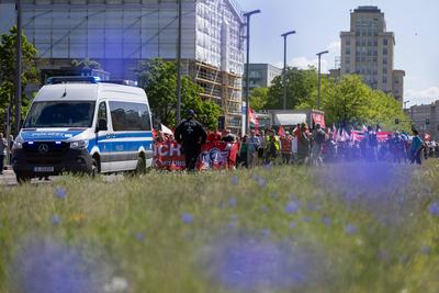 DGB ruft zur traditionellen Mai-Kundgebung in Berlin auf, Zum Tag der Arbeit ruft der DGB unter dem Motto Mach dich star-stock-foto