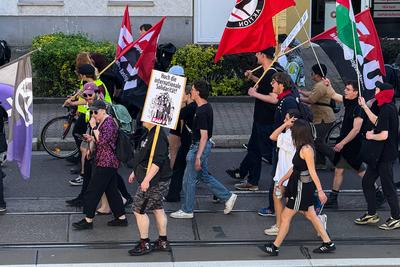 Erster Mai 2025 in Magdeburg (Sachsen-Anhalt) mit Kundgebung und Demonstration unter dem Motto Klasse, Kampf, Kultur, He-stock-photo