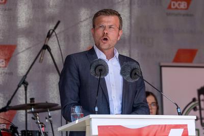 Mai-Demonstration und Kundgebung des DGB 2025, N?rnberg, 01.05.2025-stock-foto