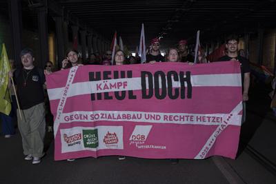01.05.2025, 1. Mai Demo DGB, N?rnberg: Unter dem Motto Mach dich stark mit uns gingen im Rahmen der DGB (Deutscher Gewer-stock-foto