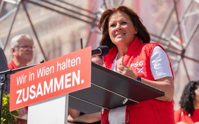 20250501 1. Mai-Kundgebung der SPOe Wien-stock-foto