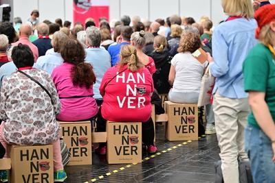 Saengerin Judy Bailey beim Kirchentag in Hannover-stock-foto