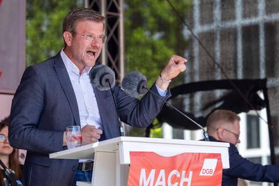 Mai-Demonstration und Kundgebung des DGB 2025, N?rnberg, 01.05.2025-stock-foto