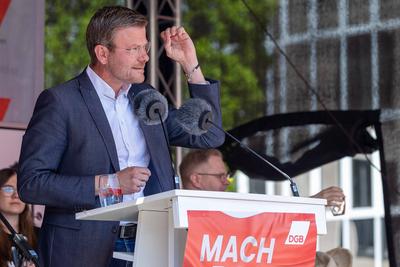 Mai-Demonstration und Kundgebung des DGB 2025, N?rnberg, 01.05.2025-stock-foto