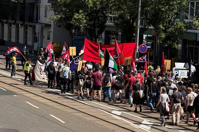 Erster Mai 2025 in Magdeburg (Sachsen-Anhalt) mit Kundgebung und Demonstration unter dem Motto Klasse, Kampf, Kultur, He-stock-photo