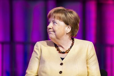 39. Deutscher Evangelischer Kirchentag - Tag 2 - mit Angela Merkel-stock-photo