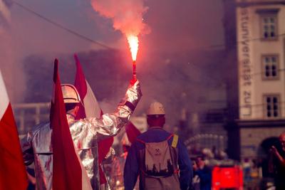 Hauptplatz Linz, 1. Mai Umzug 2025-stock-foto